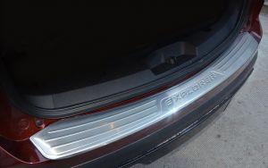 Защитная накладка на задний бампер стальная с логотипом для Ford Explorer 2016-